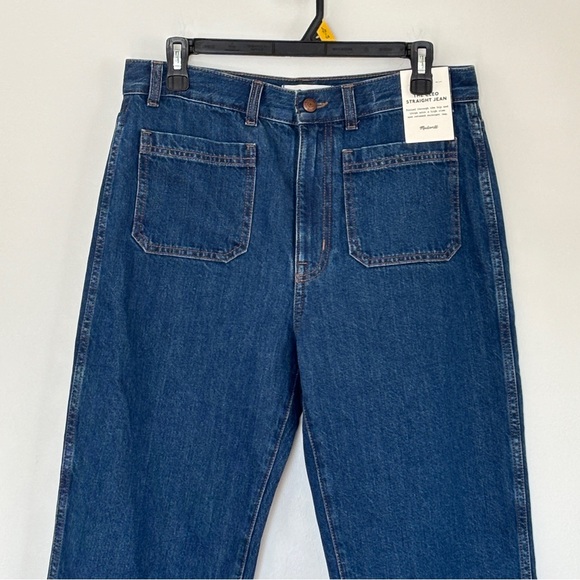 Madewell The Cleo Straight leg Jeans Plumville Dark Wash cotton highrise size 29 - Picture 4 of 13